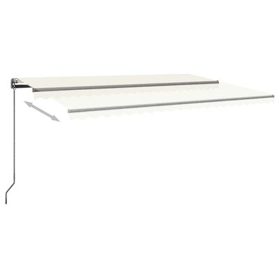 vidaXL Toldo automático com LED e sensor de vento 500x300 cm cor creme