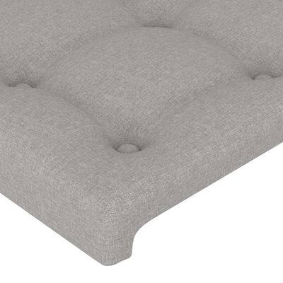 vidaXL Cabeceira de cama 2 pcs tecido 90x5x78/88 cm cinzento-claro