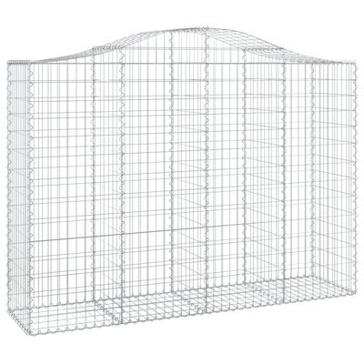 vidaXL Cestos gabião arqueados 7pcs 200x50x140/160cm ferro galvanizado