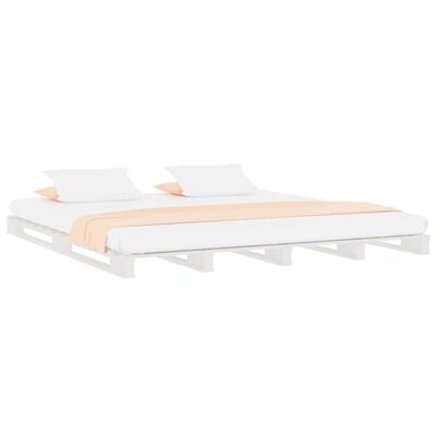 vidaXL Cama de paletes 120x200 cm pinho maciço branco