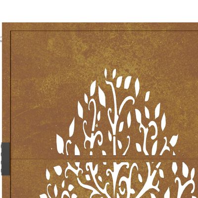 vidaXL Portão de jardim 105x180 cm aço corten design árvore