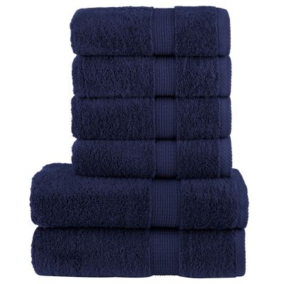 vidaXL 6pcs Conjunto toalha premium SOLUND 600 gsm azul-marinho