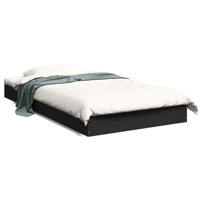 vidaXL Estrutura de cama 100x200 cm derivados de madeira preto