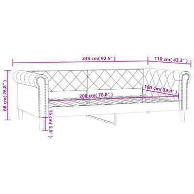 vidaXL Sofá-cama 100x200 cm couro artificial cor creme