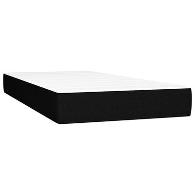 vidaXL Cama box spring c/ colchão e LED 90x190 cm tecido preto