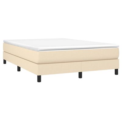 vidaXL Cama com molas/colchão 140x190 cm tecido cor creme