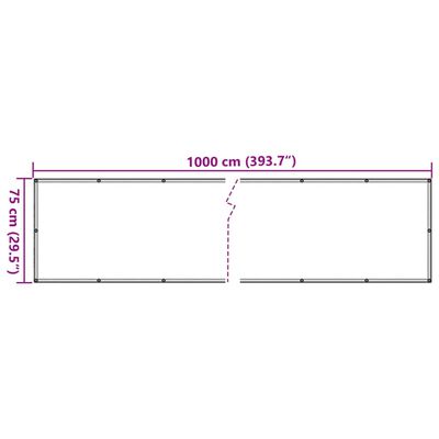 vidaXL Tela de privacidade para varanda 1000x75 cm PVC antracite