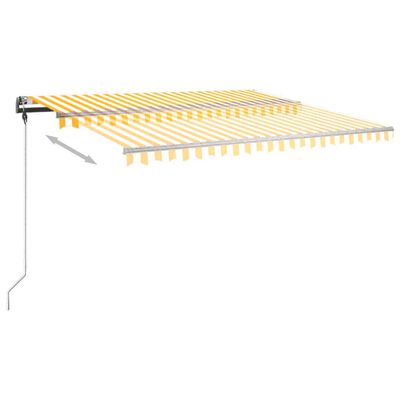 vidaXL Toldo retrátil manual independente 400x300 cm amarelo e branco