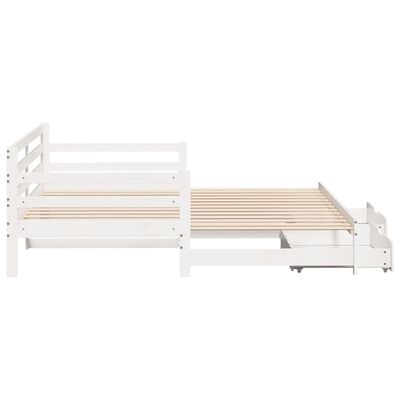 vidaXL Sofá-cama c/ gavetão e gavetas branco 90x190cm madeira de pinho