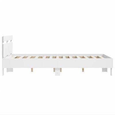 vidaXL Estrutura cama c/ cabeceira 135x190 cm derivados madeira branco