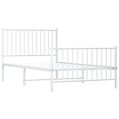 vidaXL Estrutura de cama com cabeceira e pés 100x190 cm metal branco