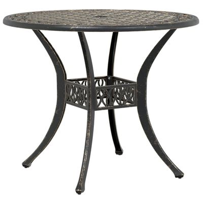 vidaXL Mesa de jardim Ø90x75 cm alumínio fundido bronze