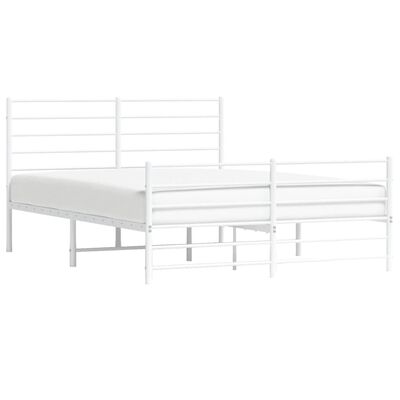 vidaXL Estrutura de cama com cabeceira e pés 140x190 cm metal branco