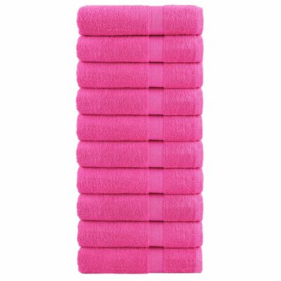 vidaXL Toalhas de banho premium SOLUND 10 pcs 70x140cm 600 gsm rosa