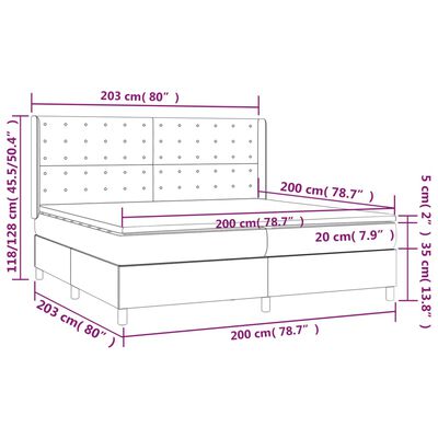 vidaXL Cama com molas/colchão 200x200 cm veludo cinzento-claro