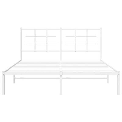 vidaXL Estrutura de cama com cabeceira 160x200 cm metal branco