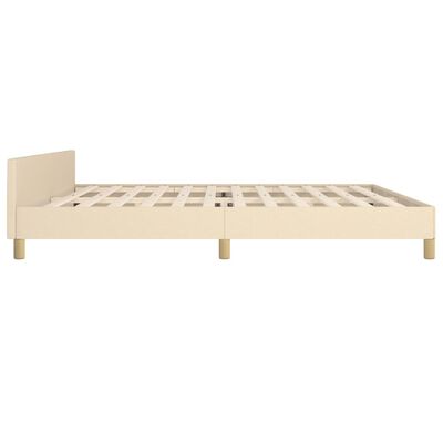 vidaXL Estrutura de cama sem colchão 200x200 cm tecido cor creme