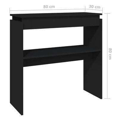 vidaXL Mesa consola 80x30x80 cm derivados de madeira preto