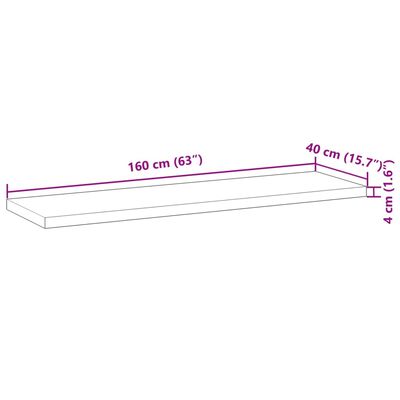 vidaXL Tampo de mesa retangular 160x40x4 cm madeira de acácia maciça