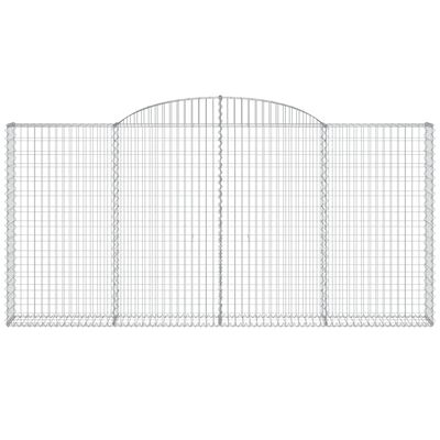 vidaXL Cestos gabião arqueados 2pcs 300x30x140/160cm ferro galvanizado