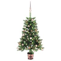 vidaXL Árvore Natal artificial pré-iluminada c/ bolas 65 cm verde