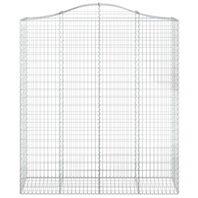 vidaXL Cestos gabião arqueados 7pcs 200x50x220/240cm ferro galvanizado