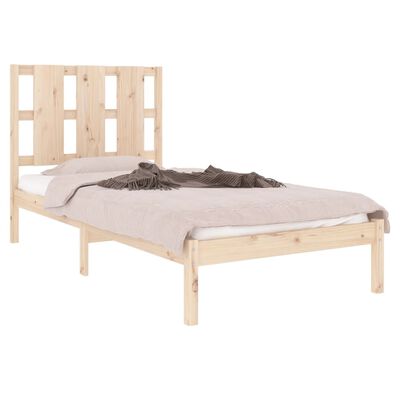 vidaXL Estrutura de cama solteiro 90x190 cm madeira maciça