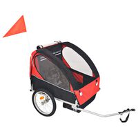 vidaXL Reboque de bicicleta 30 kg vermelho e preto