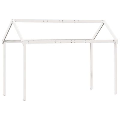 vidaXL Cama alta com telhado 75x190 cm pinho maciço branco