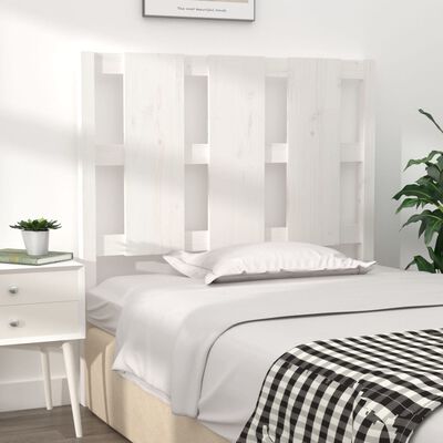 vidaXL Cabeceira de cama 105,5x4x100 cm madeira de pinho maciça branco