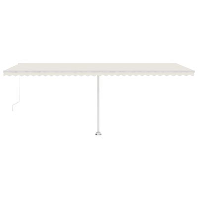 vidaXL Toldo retrátil manual com LED 600x300 cm cor creme