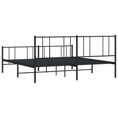 vidaXL Estrutura de cama com cabeceira e pés 193x203 cm metal preto