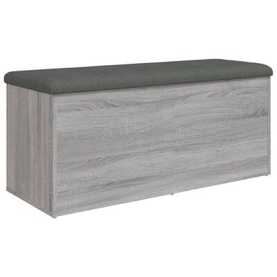 vidaXL Banco arrumação 102x42x45 cm derivados madeira cinzento sonoma