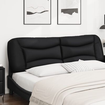 vidaXL Almofadão de cabeceira 180 cm couro artificial preto