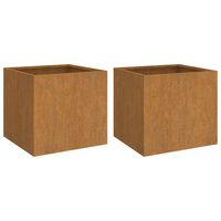 vidaXL Vasos/floreiras 2 pcs 32x30x29 cm aço corten