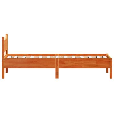 vidaXL Cama sem colchão 100x200 cm pinho maciço castanho-mel