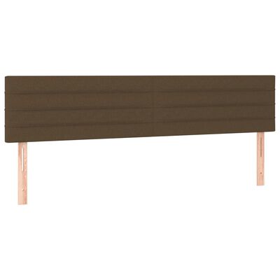 vidaXL Cabeceira de cama c/ luzes LED tecido 180x5x78/88 cm castanho