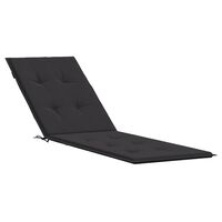 vidaXL Almofadão para cadeira de terraço (75+105)x50x4 cm preto