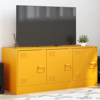 vidaXL Móvel de TV 99x39x44 cm aço amarelo mostarda