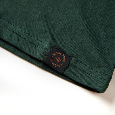 T-shirt de manga comprida para criança verde-escuro 128