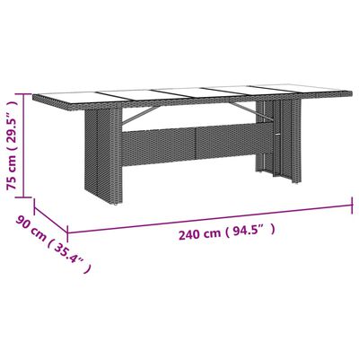 vidaXL 11 pcs conjunto de bistrô p/ jardim c/ almofadões vime PE bege