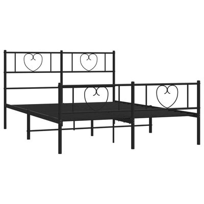 vidaXL Estrutura de cama com cabeceira e pés 120x190 cm metal preto