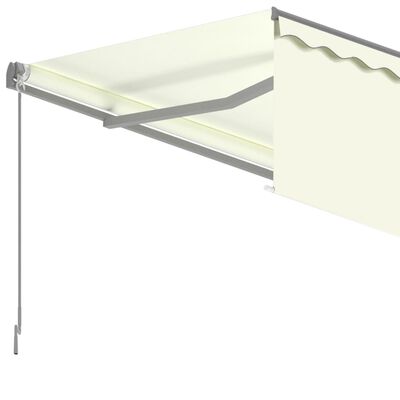 vidaXL Toldo retrátil manual com estore 5x3 m cor creme