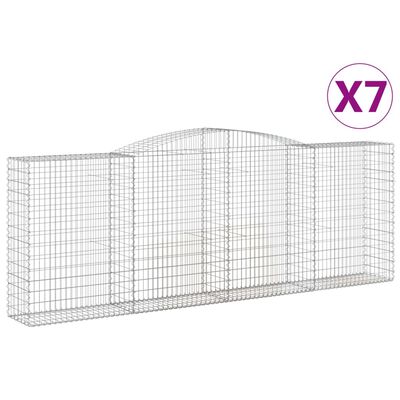 vidaXL Cestos gabião arqueados 7pcs 400x50x140/160cm ferro galvanizado