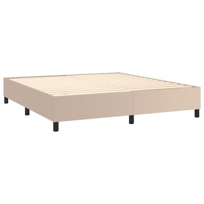 vidaXL Cama com molas/colchão 180x200 cm couro artificial cappuccino