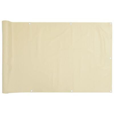 vidaXL Tela de privacidade para varanda 600x120 cm PVC creme