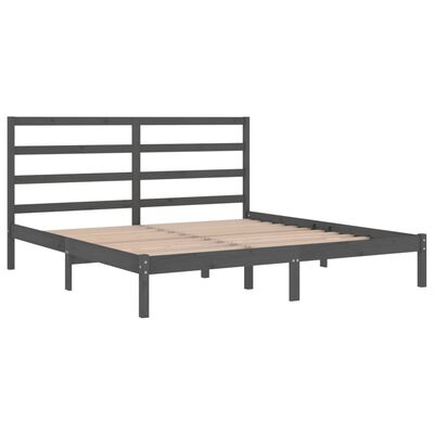 vidaXL Estrutura de cama super king 180x200 cm madeira maciça cinza