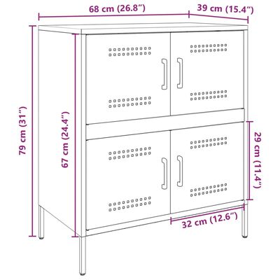 vidaXL Aparador 68x39x79 cm aço branco