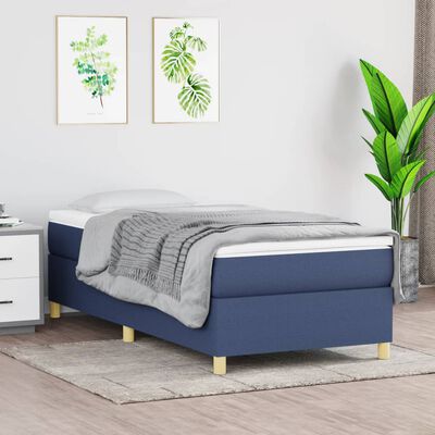 vidaXL Estrutura de cama 90x200 cm tecido azul