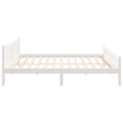 vidaXL Estrutura de cama super king pinho maciço 180x200 cm branco